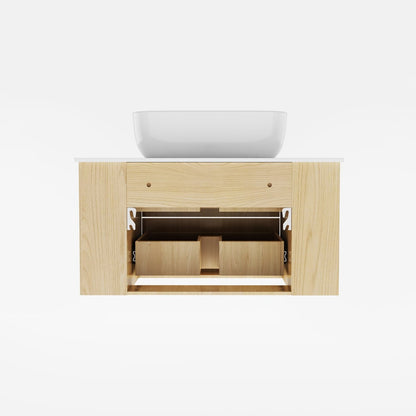 Bathroom Vanity Set 31.5" Modern Floating Sintered Stone Bathroom Vanity with Sink