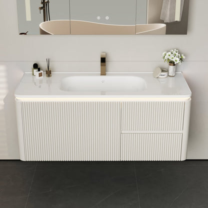 Bathroom Vanity Set 47.2" Modern Warm White LED Floating Bathroom Vanity with Sink