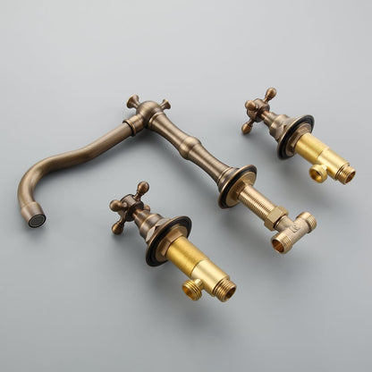 Chester Traditional Double Handle Bathroom Widespread Sink Faucet Victorian Spout