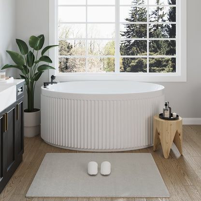 67" Fluted Acrylic Whirlpool Bathtub with Jetted Massage Temperature Control