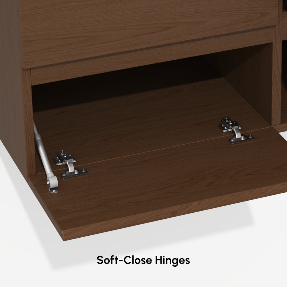 Modern 31.5" Floating Single Bathroom Vanity with Stone Resin Top, Ceramic Basin