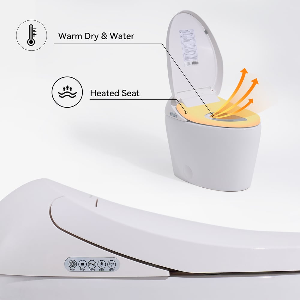 Automatic Flushing Smart Bidet Toilet with Dual Flush 1.32/1.58 GPF