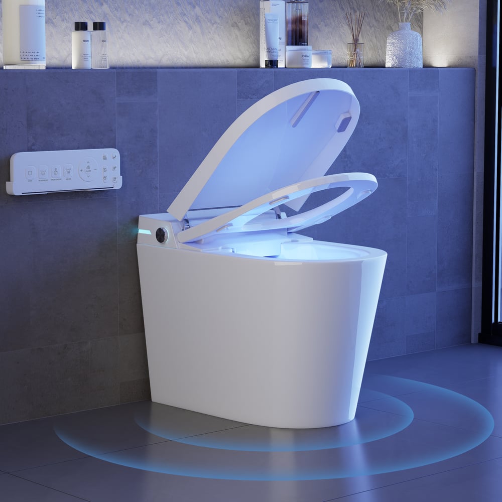 Fitro H2 Pro Compact Smart Bidet Toilet with Built-In Tank, UV Sterilization, 1.32 GPF