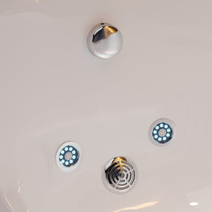 67" 2-Person Whirlpool Bathtub with Massage Jets & Thermostatic Control