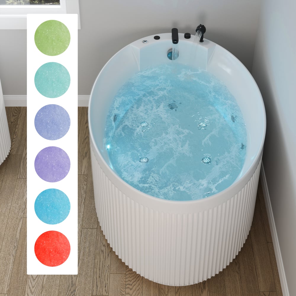 67" Fluted Acrylic Whirlpool Bathtub with Jetted Massage Temperature Control