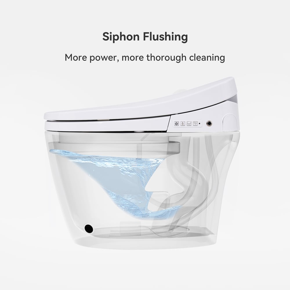 Fitro H1 Compact Smart Bidet Toilet with Deodorization and Automatic Flushing, 1.32 GPF