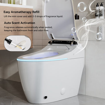 Hynova AX2 Pro Smart Bidet Toilet with Aromatherapy, Rose Gold, 1.28 GPF