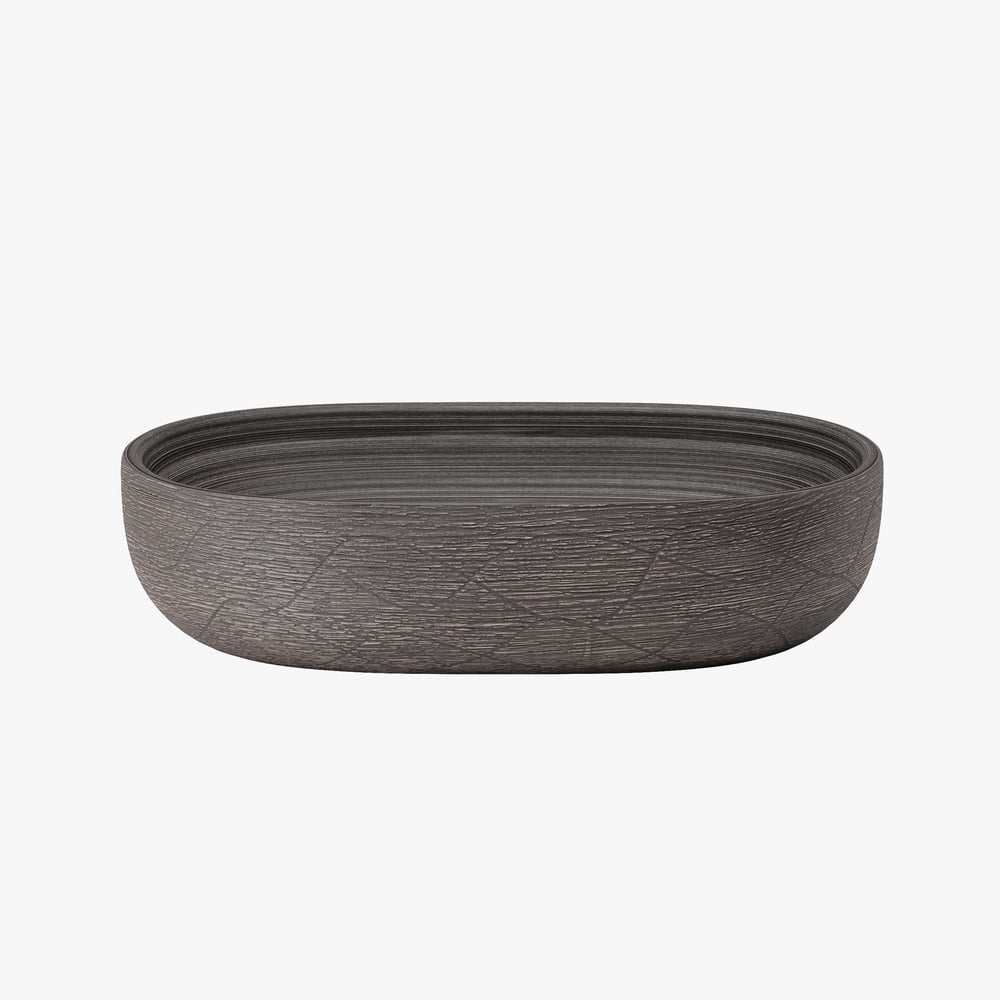 23" Grey Oval Ceramic Bathroom Sink – Matte Glazed Vessel Sink