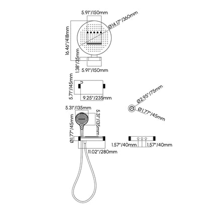 Luxury Wall-Mounted Shower System with Rainfall Head & Body Spray