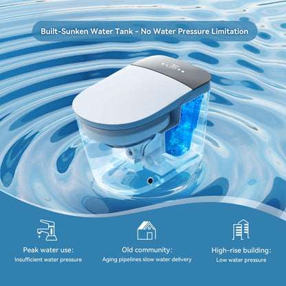 Hynova AX7 Automatic Smart Bidet Toilet with Built-in Tank, ADA Compliant, 1.27 GPF