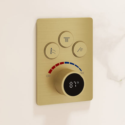 Dual Head Shower System – 12" Ceiling & 8" Wall Shower with Handheld, Solid Brass