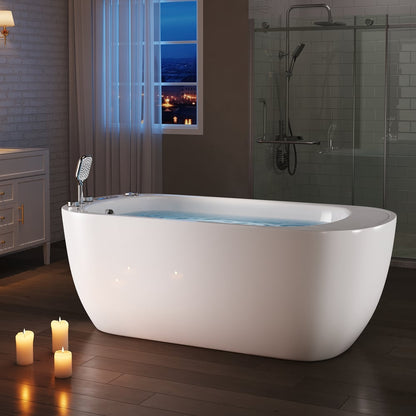67" 2-Person Whirlpool Bathtub with Massage Jets & Thermostatic Control
