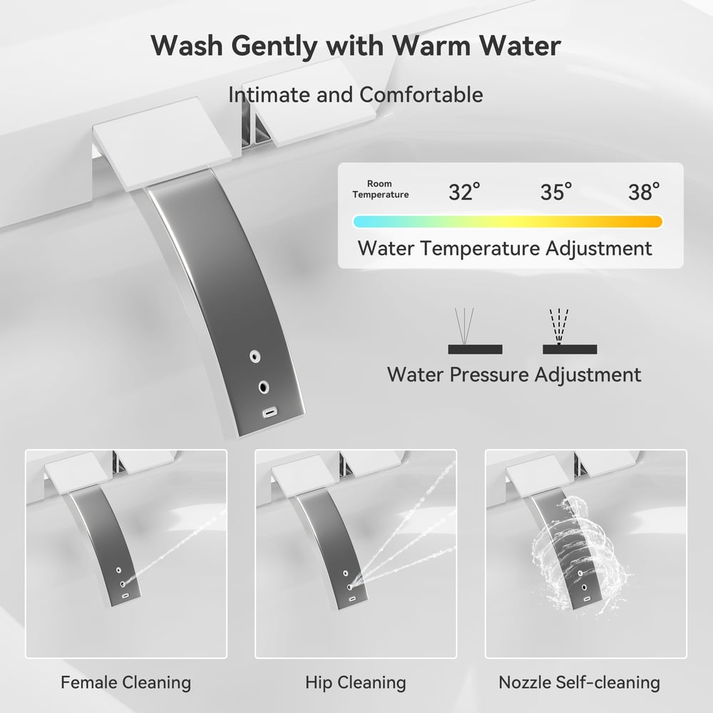 Glowin K4 Smart Bidet Toilet with Aromatherapy, ADA Height, Dual Flush 0.92/1.32 GPF