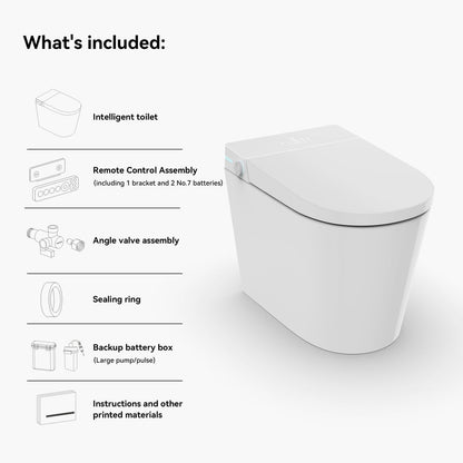 Fitro H2 Pro Compact Smart Bidet Toilet with Built-In Tank, UV Sterilization, 1.32 GPF