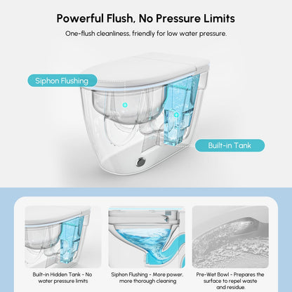 Glowin K2 Smart Bidet Toilet with Built-in Tank, 1.28 GPF