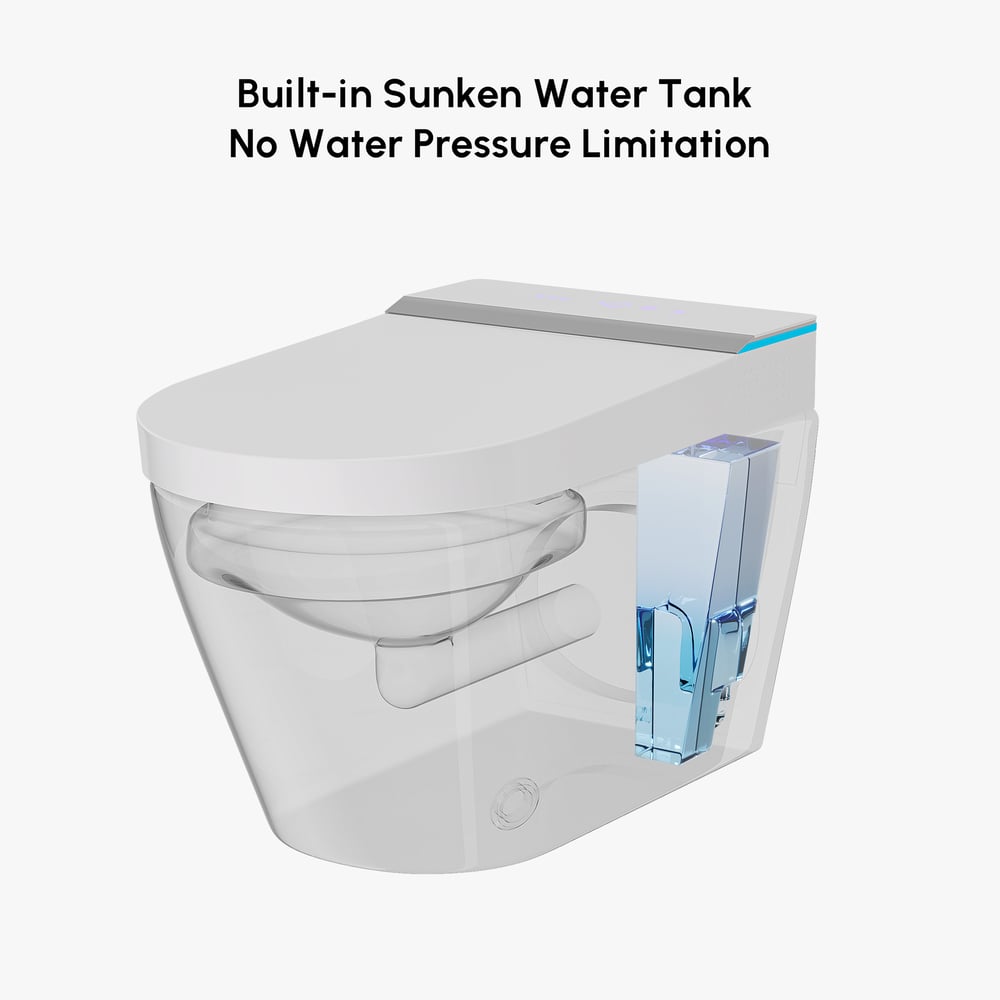 Airloo Smart Bidet Toilet with Built-in Tank and Auto-Open Lid, Dual Flush 1.1/1.6 GPF