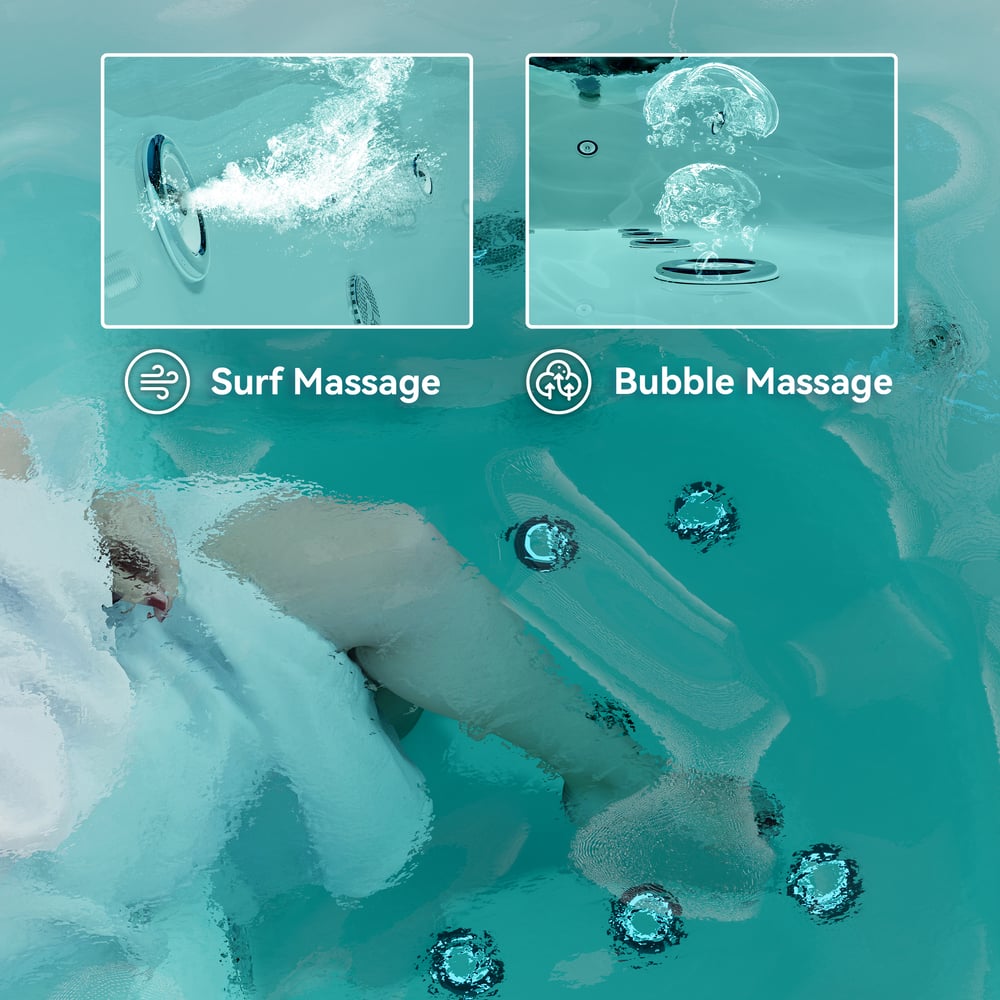 39" Compact Deep Oval Acrylic Whirlpool Bathtub with Massage Jets & Thermostatic Control