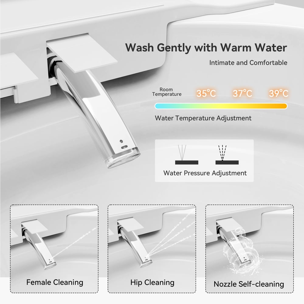 Fitro H2 Pro Compact Smart Bidet Toilet with Built-In Tank, UV Sterilization, 1.32 GPF