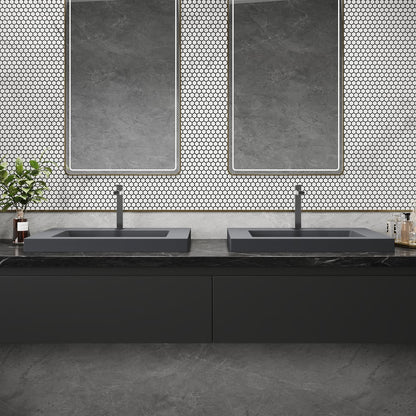 23"Rectangular Concrete Gray Drop-in Bathroom Sink