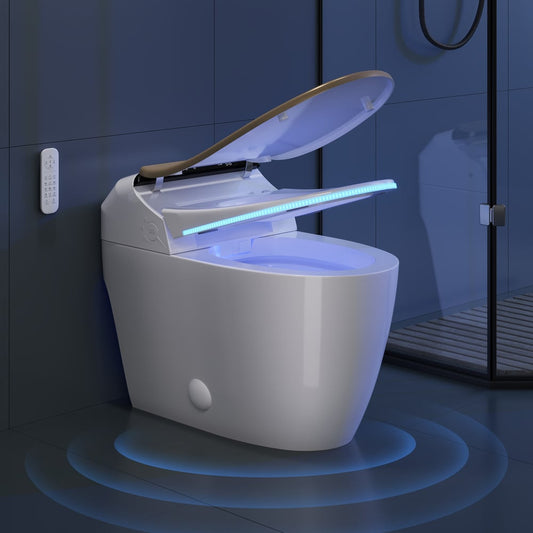 Hynova AX2 Pro Smart Bidet Toilet with Aromatherapy, Rose Gold, 1.28 GPF