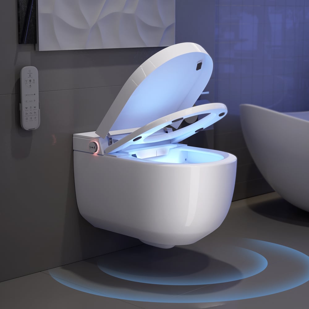Airloo S2 Wall-Mounted Smart Bidet Toilet with In-Wall Tank, UV sterilization, 1.32 GPF