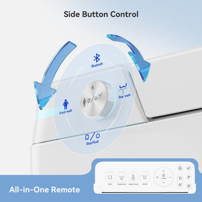 Fitro H2 Pro Compact Smart Bidet Toilet with Built-In Tank, UV Sterilization, 1.32 GPF