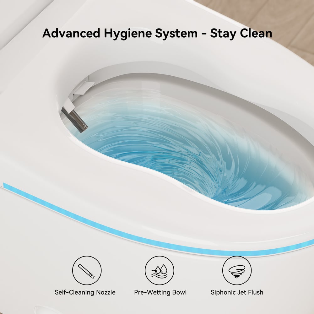 Hynova AX2 Pro Smart Bidet Toilet with Aromatherapy, Rose Gold, 1.28 GPF