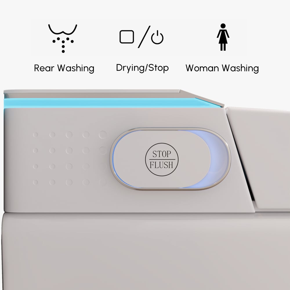 Airloo Smart Bidet Toilet with Built-in Tank and Auto-Open Lid, Dual Flush 1.1/1.6 GPF