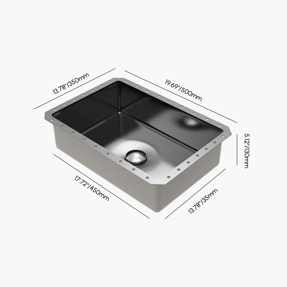 Black Modern Stainless Steel Rectangular Sink Undermount Bathroom Wash Sink