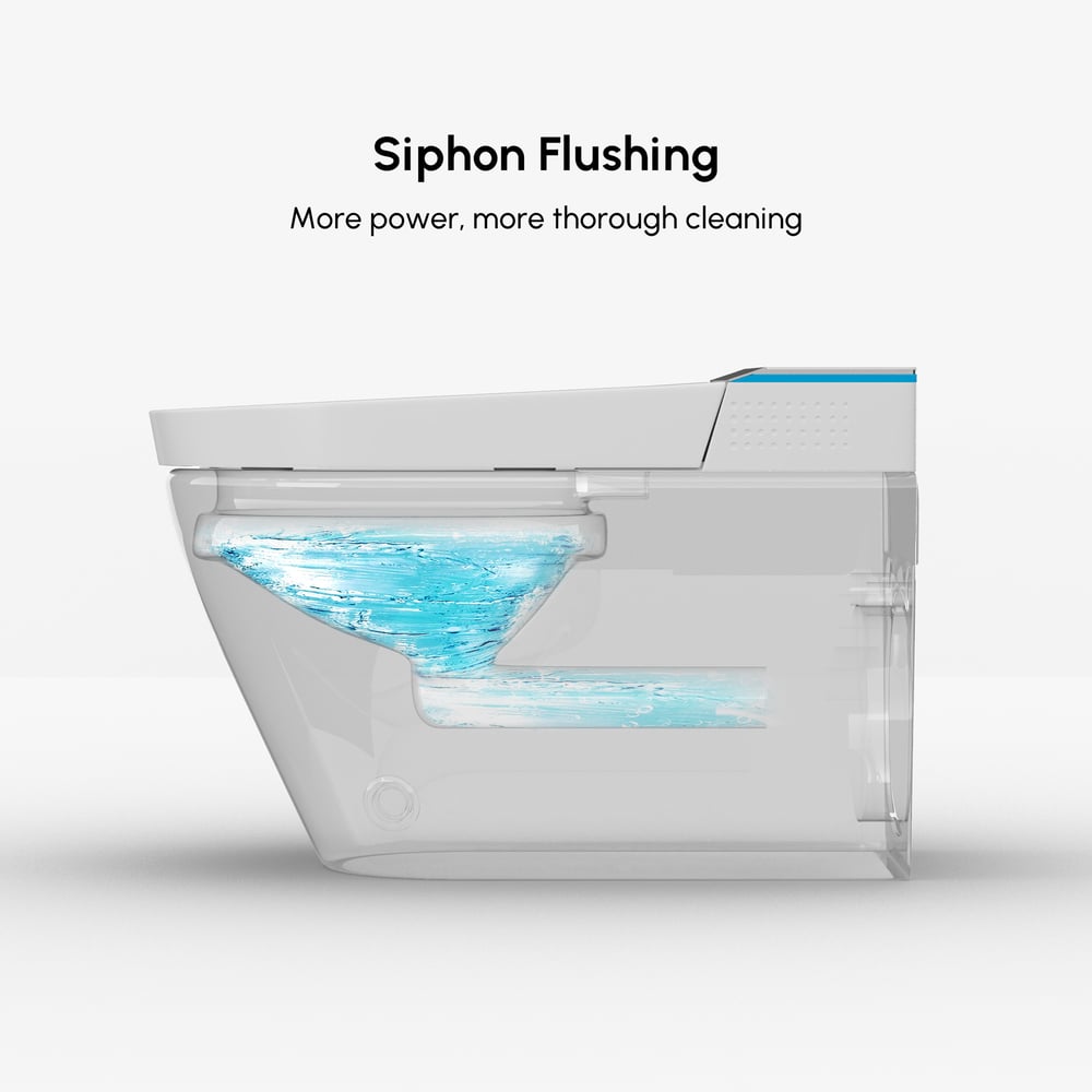 Airloo Smart Bidet Toilet with Built-in Tank and Auto-Open Lid, Dual Flush 1.1/1.6 GPF