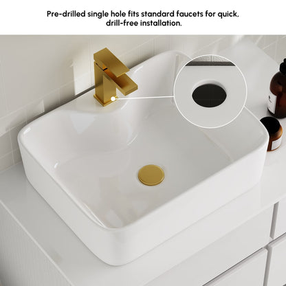 Modern 31.5" Floating Single Bathroom Vanity with Stone Resin Top, Ceramic Basin