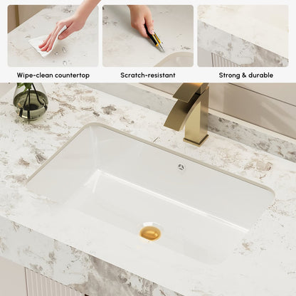 36" Artis Freestanding Bathroom Vanity Single Sink Vanity Cabinet Sintered Stone Top