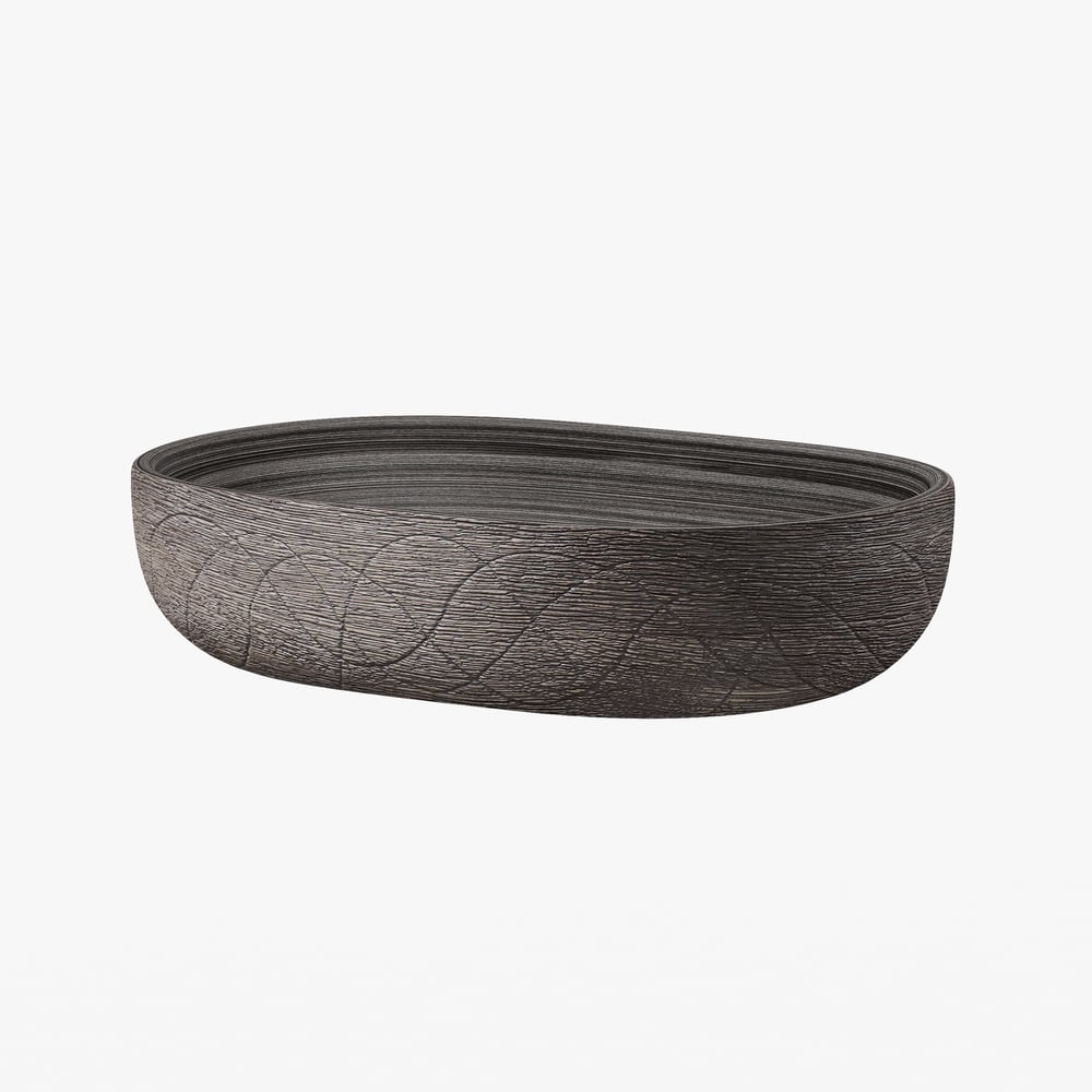 23" Grey Oval Ceramic Bathroom Sink – Matte Glazed Vessel Sink