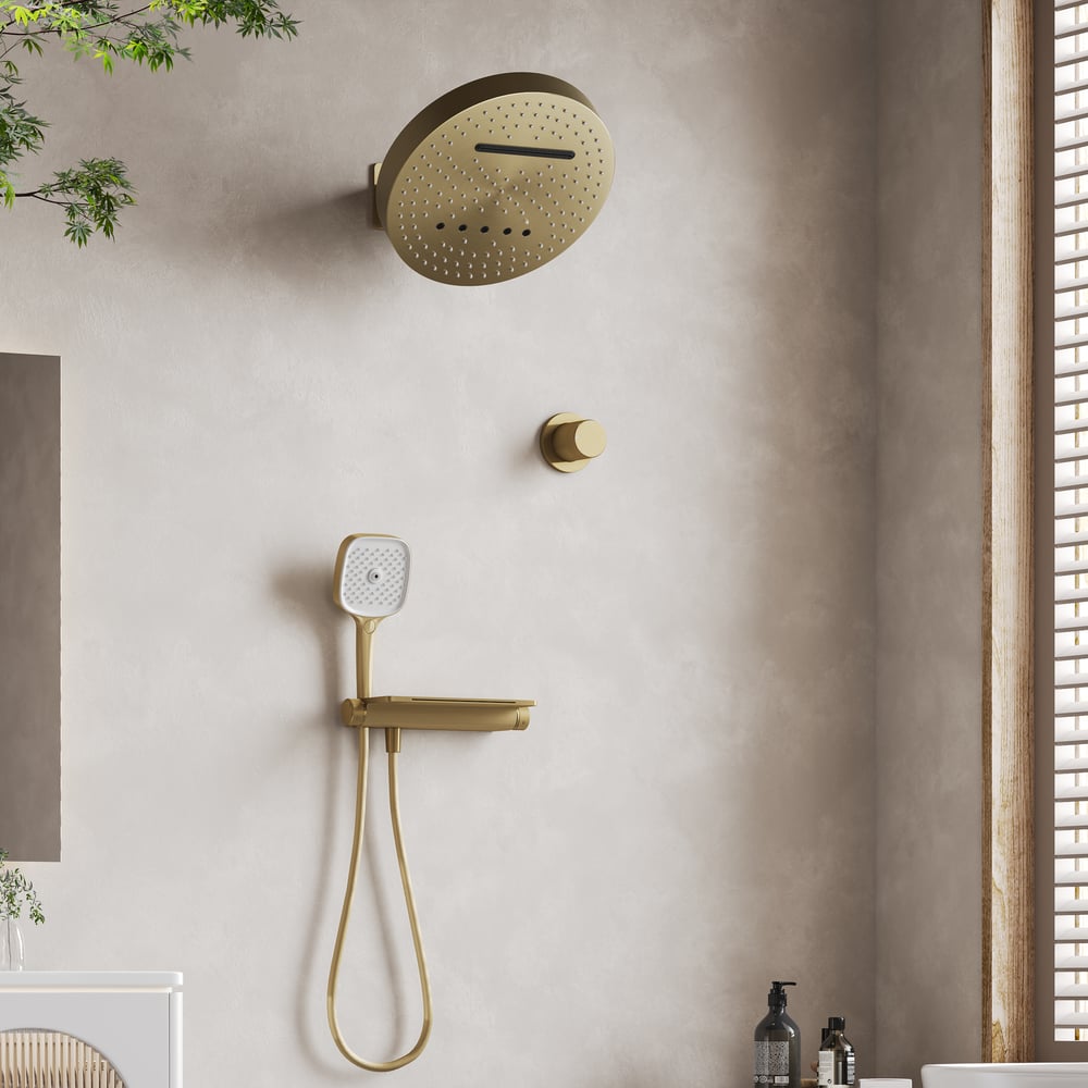 Luxury Wall-Mounted Shower System with Rainfall Head & Body Spray