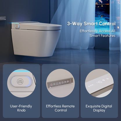 Airloo Smart Bidet Toilet with Built-in Tank and Auto-Open Lid, Dual Flush 1.1/1.6 GPF