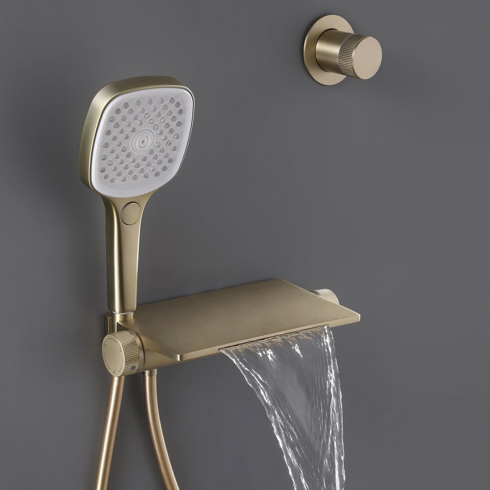 Luxury Wall-Mounted Shower System with Rainfall Head & Body Spray