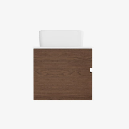 Modern 31.5" Floating Single Bathroom Vanity with Stone Resin Top, Ceramic Basin