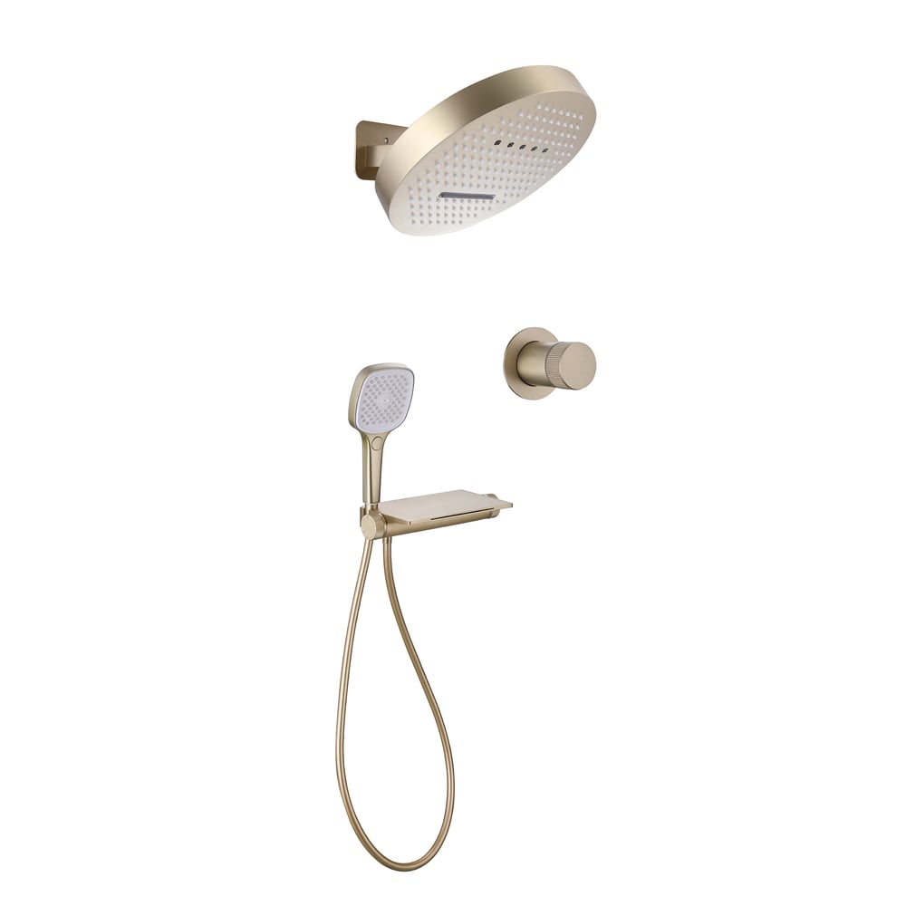 Luxury Wall-Mounted Shower System with Rainfall Head & Body Spray