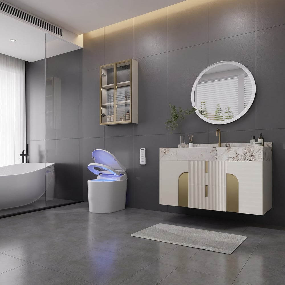 Fitro H1 Compact Smart Bidet Toilet with Deodorization and Automatic Flushing, 1.32 GPF