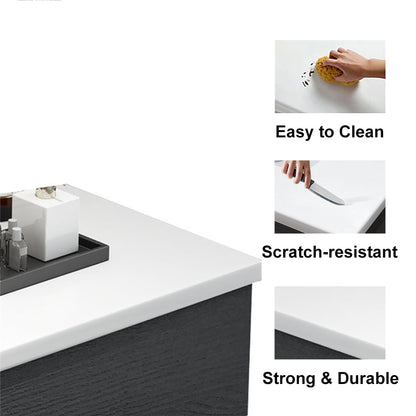 Modern 31" Floating Single Bathroom Vanity with Stone Resin Top, Ceramic Basin