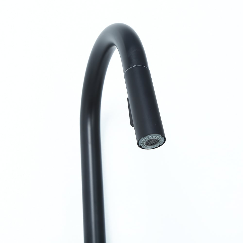 Matte Black Touch Kitchen Faucet Stainless Steel Pull Out Spray Single Handle