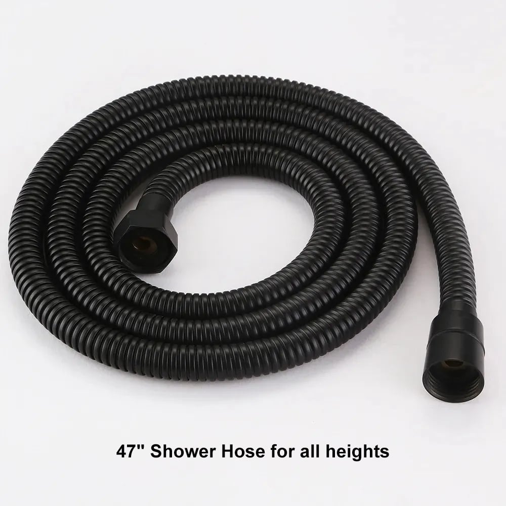 Wall Mount 10" Rainshower Hand Shower & Tub Spout Shower System in Matte Black