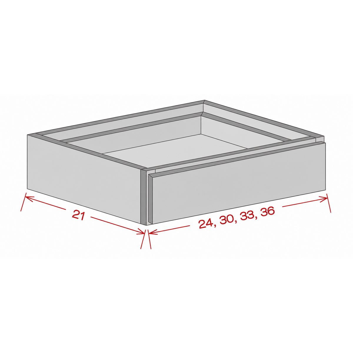 Knee Drawer - Shaker White