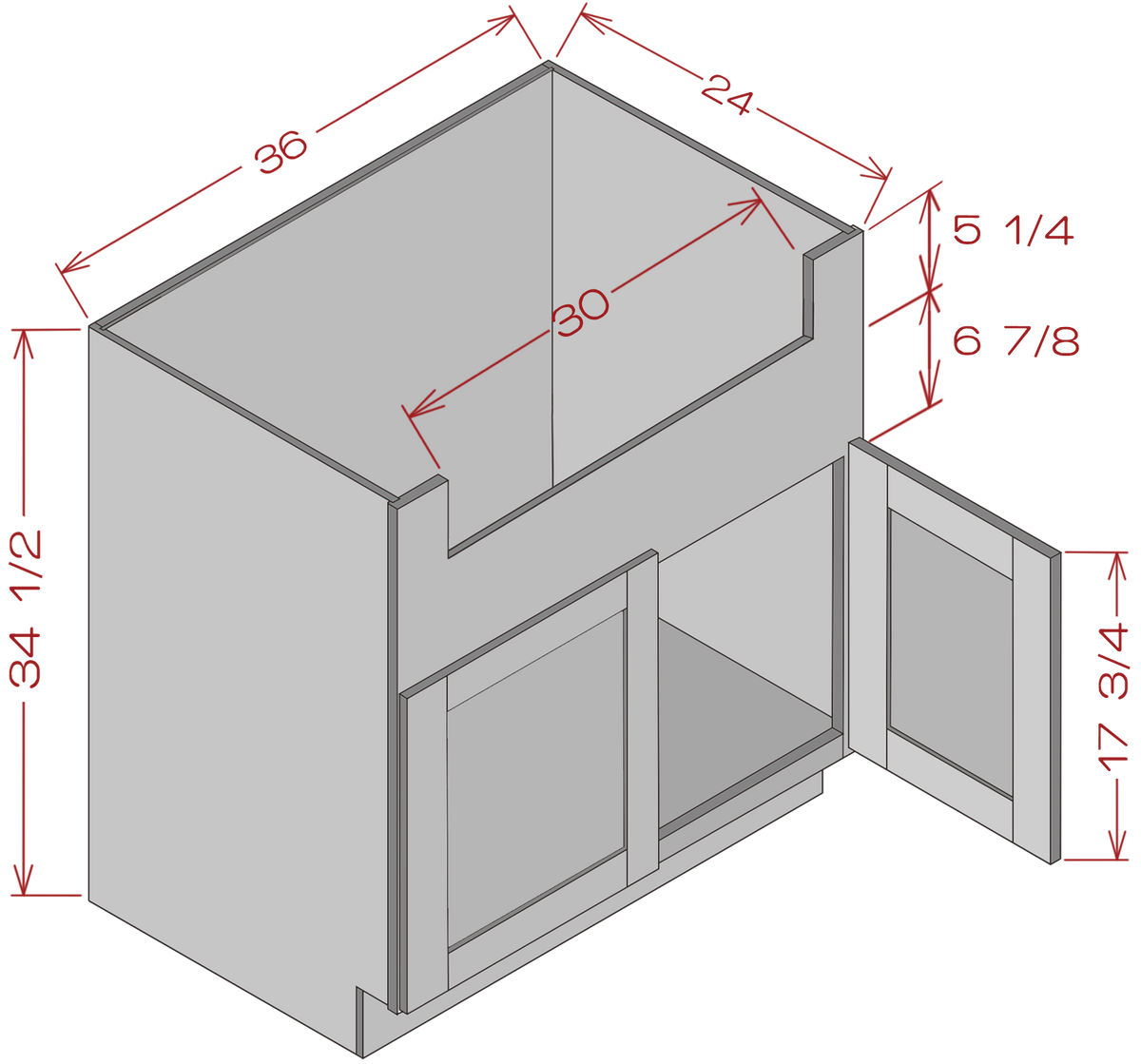 Farm Sink Base - Shaker White