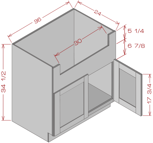 Farm Sink Base - Shaker White