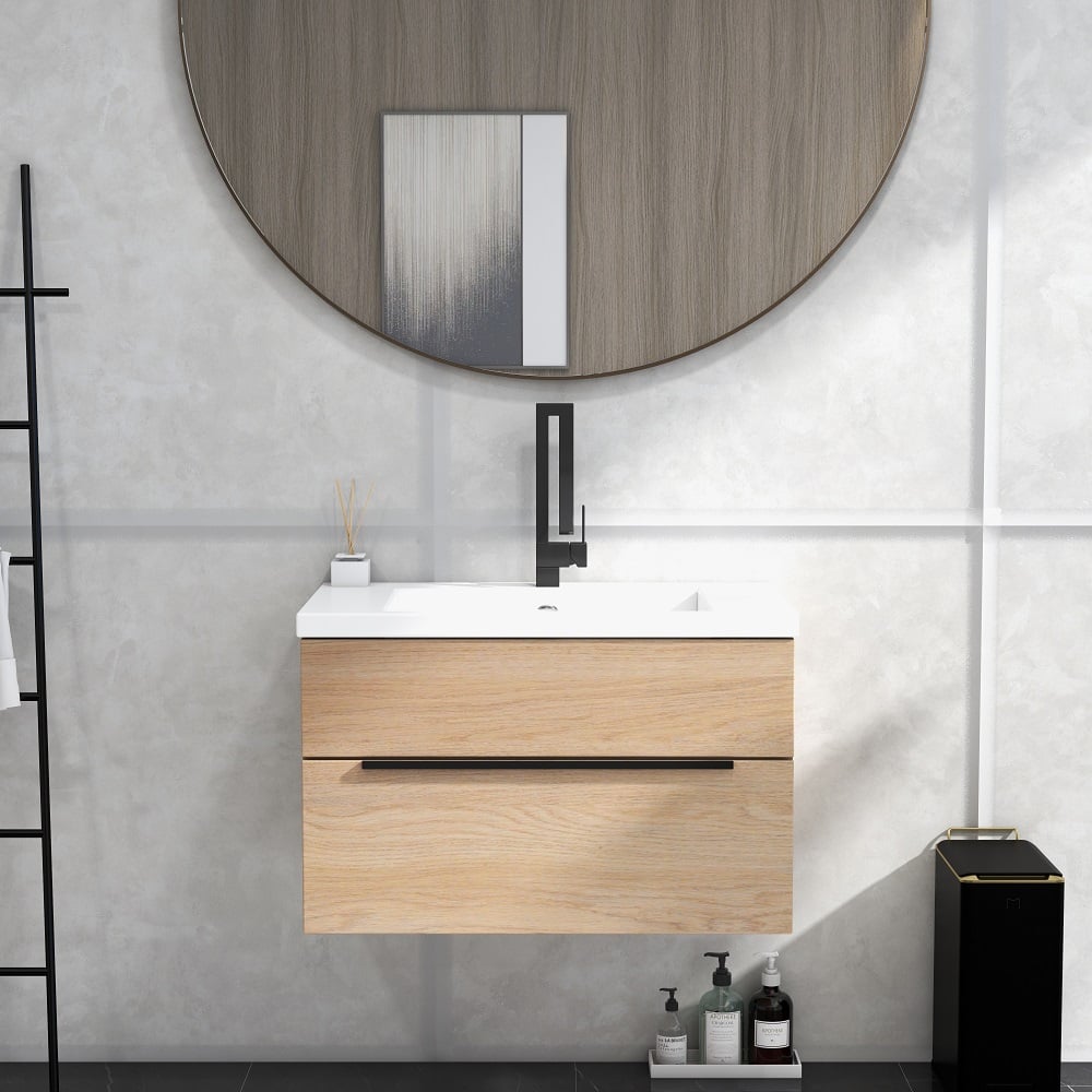 Modern Design Single Handle 1-Hole Black Bathroom Sink Faucet with Waterfall Spout Brass