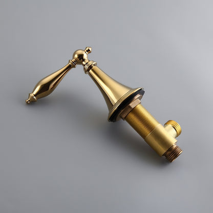 Mooni Waterfall Widespread Lever Handle Bathroom Sink Faucet in Glistening Gold