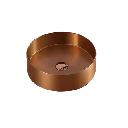 Contemporary Rose Gold Round Stainless Steel Vessel Sink Luxury Wash Sink
