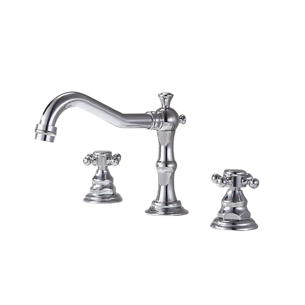 Chester Traditional Double Handle Bathroom Widespread Sink Faucet Victorian Spout