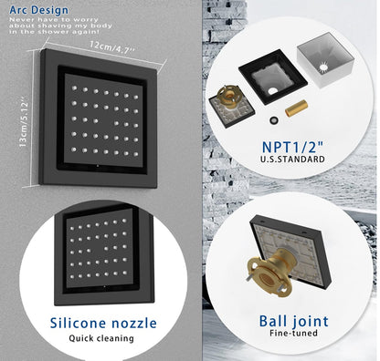 35" Wall-Mounted Intelligent Bluetooth Shower System with Multi-nozzle